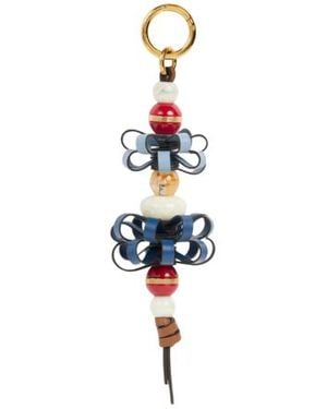Etro Leather Charm With Flowers And Marbles - White