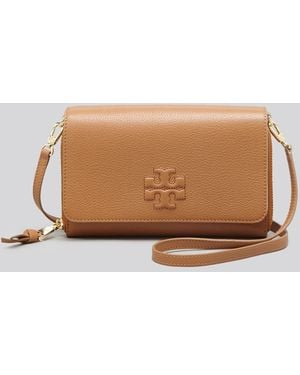 Tory Burch Mini Bag - Thea Flat Wallet On A Crossbody - Brown