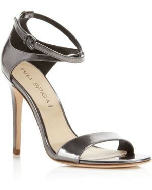 Via Spiga Tiara Metallic Ankle Strap High Heel Sandals