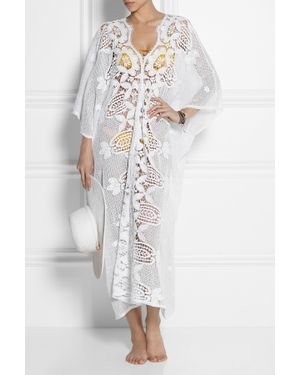 Miguelina Rachel Crocheted Cotton-Lace Kaftan - White