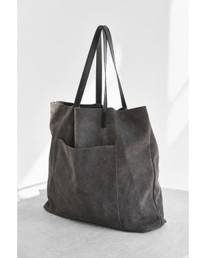 BDG Suede Pocket Tote Bag - Gray