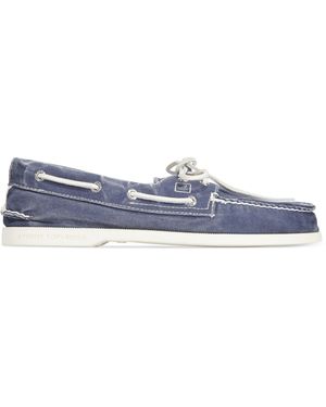 Sperry Top-Sider Men's A/o 2-eye Salt Washed Canvas Boat Shoes - Blue