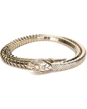 Roberto Cavalli Metal Snake Belt - Metallic