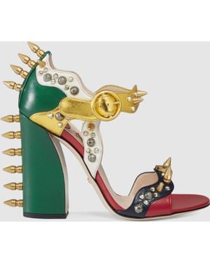 Gucci Malin Studded Leather Sandal - Multicolor