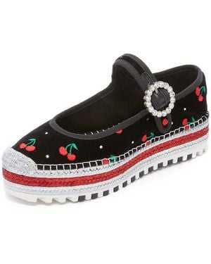 Marc By Marc Jacobs Suzi Cherry Mary Jane Espadrilles - Black