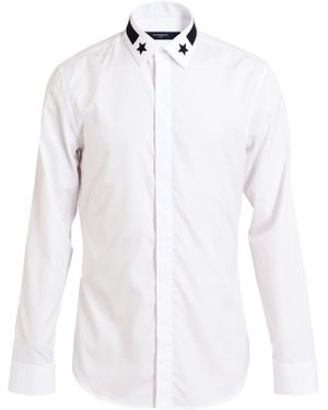 Givenchy Star Embroidered Tailored Cotton Shirt - White