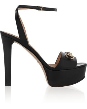 Gucci Horsebit-detailed Leather Platform Sandals - Black