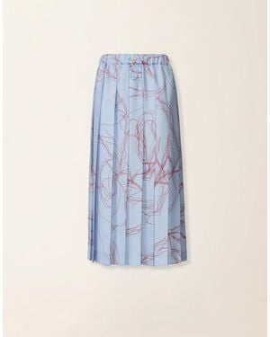 Fabiana Filippi Silk Twill Midi Skirt - Blue