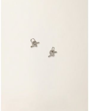 Fabiana Filippi Filo Diamante Knot Earrings, Nickel - Natural