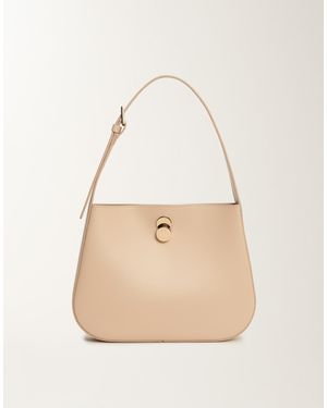 Fabiana Filippi Eclissi Small Calfskin Hobo Bag, Marble - Natural
