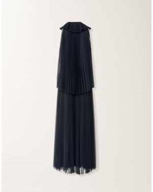 Fabiana Filippi Pleated Tulle Dress - Blue