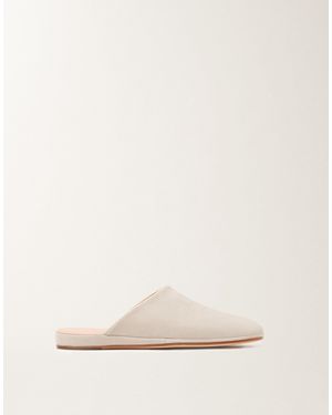 Fabiana Filippi Pantoffeln Aus Veloursleder, Eisgrau - Natur