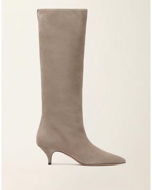 Fabiana Filippi Suede Knee-High Boots - Natural