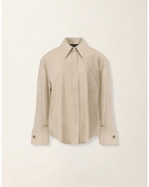 Fabiana Filippi Long Flannel Shirt, Greige - Natural