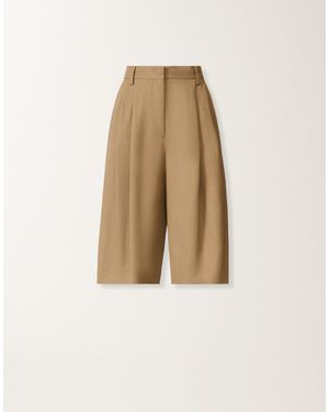 Fabiana Filippi Fluid Linen And Viscose Bermuda Shorts - Natural