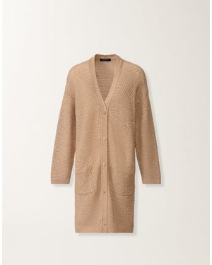Fabiana Filippi Cotton Tape Cardigan With Sequins, Maple - Natural
