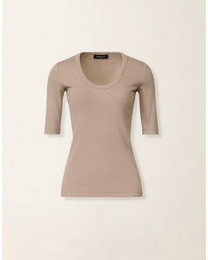 Fabiana Filippi Ribbed Cotton Jersey T-Shirt - Natural
