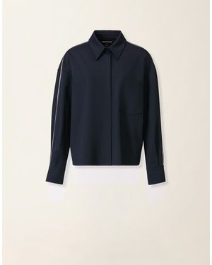 Fabiana Filippi Cropped Milano Stitch Jersey Jacket - Blue