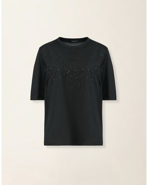 Fabiana Filippi Embroidered Jersey T-Shirt - Black