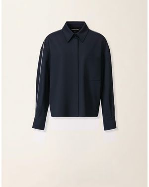 Fabiana Filippi Cropped Milano Stitch Jersey Jacket - Blue