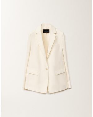 ジャケット FABIANA FILIPPI Wool and linen mat jacket (GCD265F314 1261) Fabiana Filippi Wool And Linen Mat Jacket in Natural | Lyst