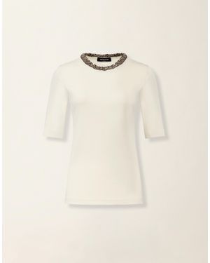 Fabiana Filippi Ribbed Cotton Jersey T-Shirt - Natural
