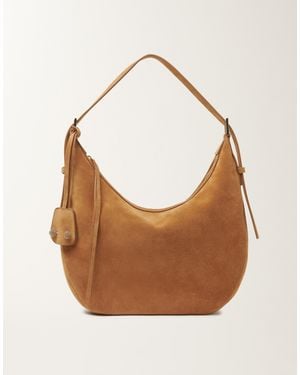 Fabiana Filippi Suede And Wicker Hobo Bag - Brown