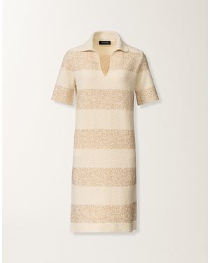 Fabiana Filippi Striped Cotton Tweed Dress With Sequins - Natural