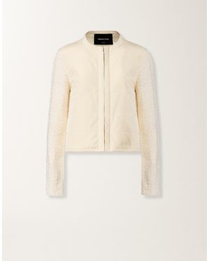 Fabiana Filippi Cotton Tweed Bomber With Sequins - Natural
