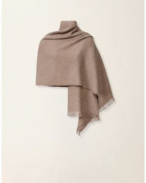 Fabiana Filippi Wool And Cashmere Scarf With Lurex - Natural