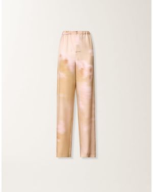 Fabiana Filippi Printed Silk Twill Trousers - Natural