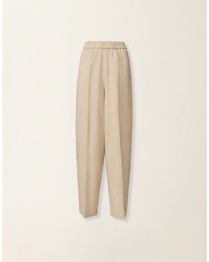 Fabiana Filippi Wide-Leg Flannel Trousers - Natural
