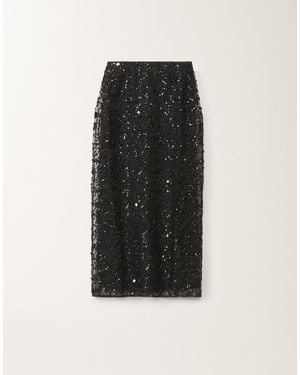 Fabiana Filippi Sequin Embroidery Organza Skirt - Black