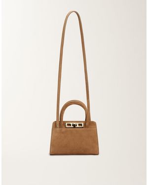 Fabiana Filippi Small Suede Handbag, Wicker - Natural