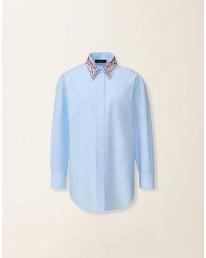 Fabiana Filippi Boyfriend Poplin Shirt - Blue