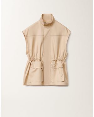 Fabiana Filippi Cotton Gabardine Safari Jacket, Sand - Natural