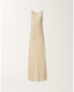 Fabiana Filippi Cotton Ribbon Dress With Sequins - Natural