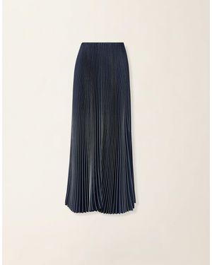 Fabiana Filippi Pleated Crêpe De Chine Skirt, Midnight - Blue