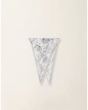 Fabiana Filippi Silk Twill Diamond Scarf - Natural