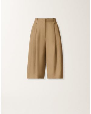 Fabiana Filippi Bermuda Fluide En Lin Et Viscose - Neutre