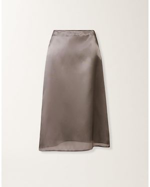 Fabiana Filippi Midi-Rock Aus Wasserreflektierender Organza, Schatten - Grau