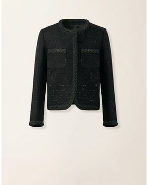 Fabiana Filippi Sequin Fabric Crewneck Jacket - Black