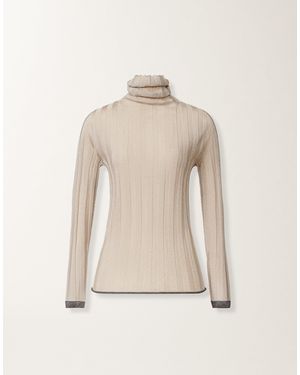 Fabiana Filippi Pull Col Roulé En Lurex, Et Gris - Neutre