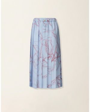 Fabiana Filippi Silk Twill Midi Skirt - Blue