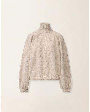 Fabiana Filippi Oversized Donegal Yarn Bomber With Lurex, Cachà - Natural