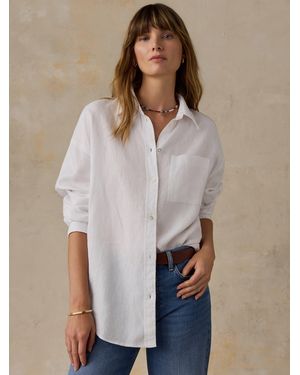 Faherty Laguna Linen Relaxed Shirt - White
