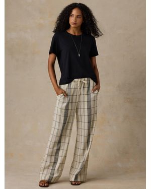 Faherty Textured Cotton Laidback Trousers - Brown