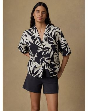 Faherty Coastal Poplin Relaxed Camp Shirt - Multicolor