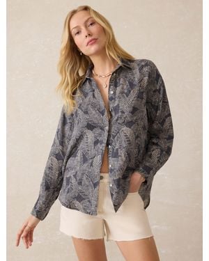 Faherty Palma Linen Relaxed Shirt - Grey