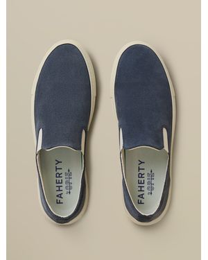 Faherty X Opie Way Slip On Trainer - Blue